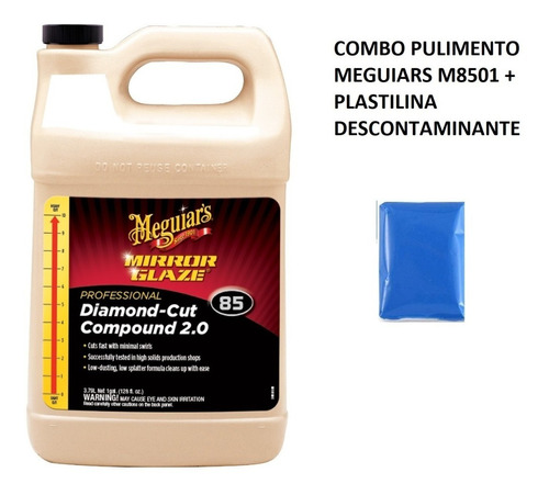 Pulimento Meguiars M8501, M-8501, Diamond Cut Compound Y Dos Plastilinas Descontaminantes