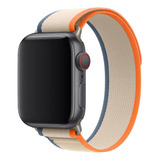 Correa Trail Para Apple Watch 38 / 40 / 41 Mm - Color Beige / Naranja - Todas Las Series