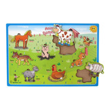 Juego Encajable Animales Domésticos X9 En Madera Didáctico