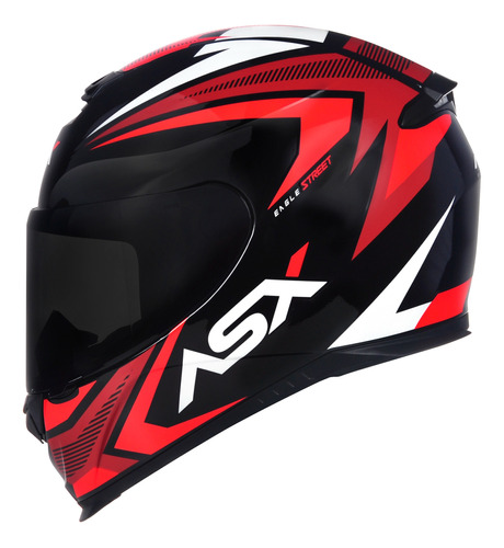 Capacete Novo Asx Eagle Street Vermelho Grafite Branco