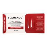 Tips Soft Gel Coffin Medianas Medium Coffin Flamenco 240 Pcs