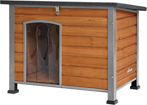 Casa Para Perro De Madera Marco De Hierro Marron Aivituvin