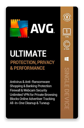 Antivirus  Avg Ultimate  2024  - 1 Pc - 2 Años  ( Windows ) 