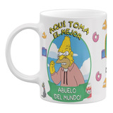 Taza Blanca Personalizada Aquí Toma El Mejor Abuelo