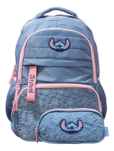 Mochila Costas Stitch Bolso Bordado + Estojo Up4you Original