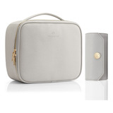 Vlando Set Bolsa De Maquillaje Y Bolsa De Joyería Gris,bolsa