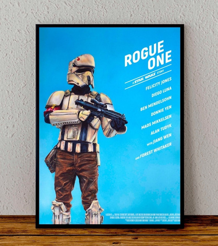 Cuadro 33x48 Poster Enmarcado Star Wars Rogue One Pelicula