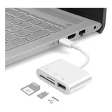 Cabo Adaptador Usb-c Para Sd, Usb E Tf Card