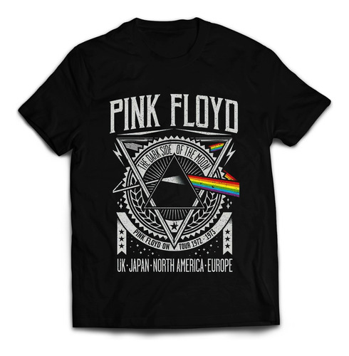 Polera Estampada Pink Floyd -dark Side Of The Moon Tour 72-r