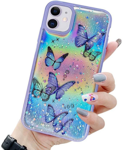 Funda Para iPhone 7 Plus, Mariposa/brillante/resistente