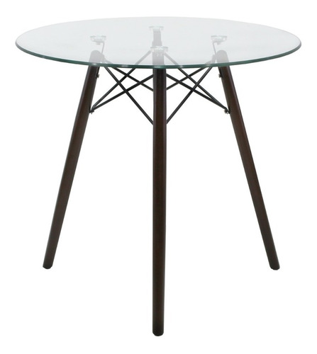 Mesa Estilo Eames Para Comedor De Cristal Redondo