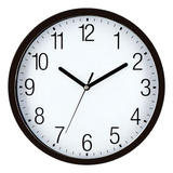 Reloj Pared Clasico Analógico Negro 25 Cm Moderno Minimalist Color Del Fondo Blanco
