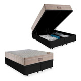 Cama Box Baú Queen Colchão Airtech Ortobom 69x158x198 Preto