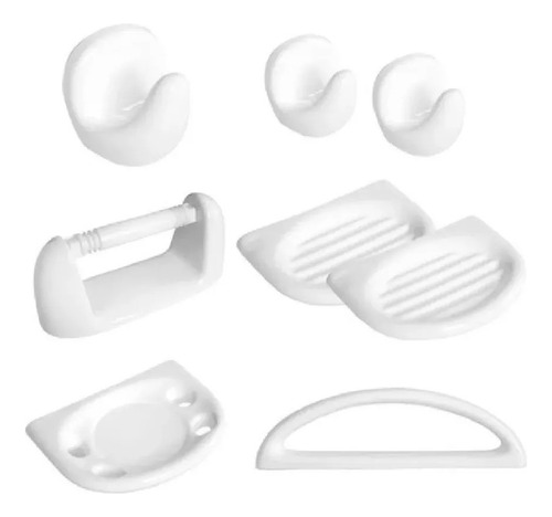 Kit Accesorios 8 Piezas Baño Set Loza Ceramica Losa Sena