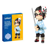 Demon Slayer Kimetsu No Yaiba Figura De Bloques Armables 3d Cantidad De Piezas 1177 Versión Del Personaje Tanjiro Mascara Gato