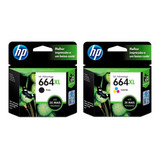 Combo Hp 664xl Negro + Color Cartuchos Originales