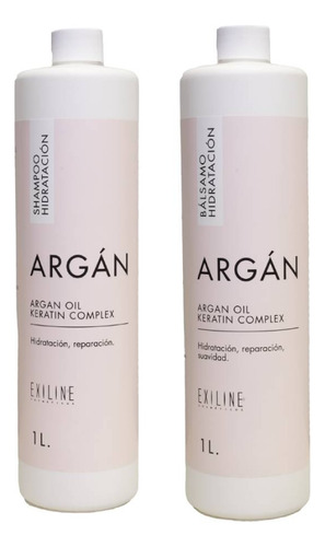 Kit Exiline | Argan | Shampoo Y Balsamo Hidratacion 1000ml