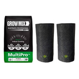 Combo Sustrato Growmix 20 L + 2 Macetas Geotextil Lotus 10 L