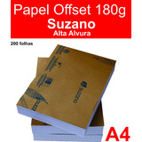 Papel Offset Suzano 180g A4 - 200 Folhas