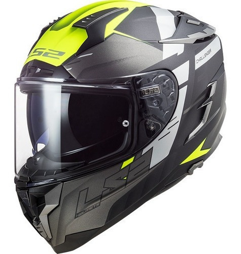 Casco Cerrado Ls2 Challenger Allert Amarillo Titanium Mate