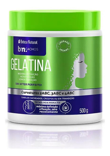 Gelatina Cachos Day After Vegano Beleza Natural 500g