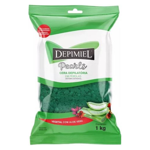 Cera Depilação Depimiel Vegetal Aloe Vera Em Perolas Com 1kg