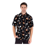 Camisa Hombre Hawaiana Floreada Manga Corta Hombre