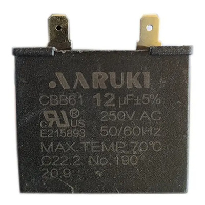 Capacitor Ventilador Techo O Motor 12uf Mfd 250vac Cbb61 | MercadoLibre