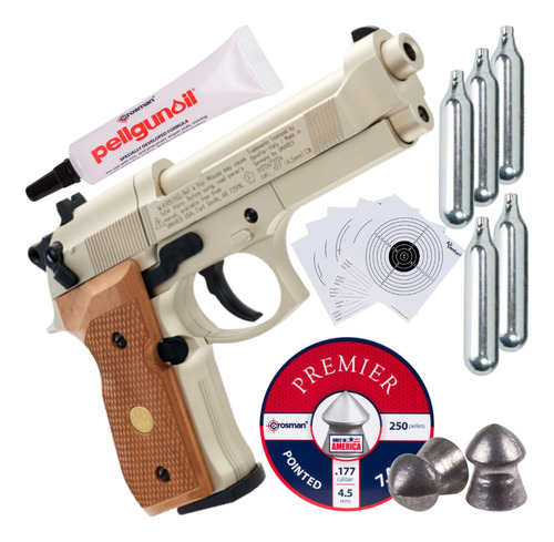 Paquete Beretta 92fs Co2 .177 Nickel Madera Pellets Xchws P