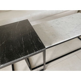 Mesa Ratona Conjunto Encastrable Carrara Y Negro Marquina