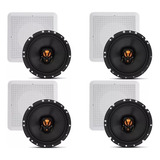 4 Caixas De Som Jbl Flex3 6trfx50 Arandela Branca Quadrada