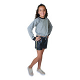 Conj Inverno Feminino Infantil Menina Blusa Shorts Kids 4-10