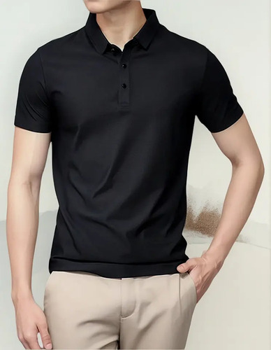 .s Camiseta Polo De Seda De Hielo For Hombre, Camisa Fresca