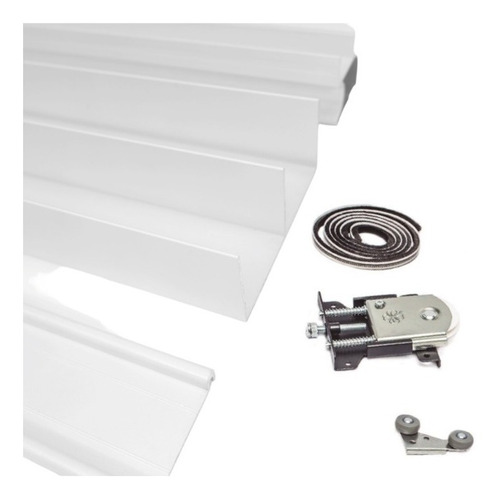 Kit Placar 2 Puertas Blanco 2mts Aluminio Greenway Placar