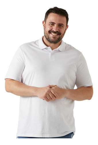 Camiseta Polo Plus Size Masculina Malwee Original Algodão