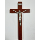 Crucifijo 30 Cm - Cruz De Cedro - Cristo De Metal