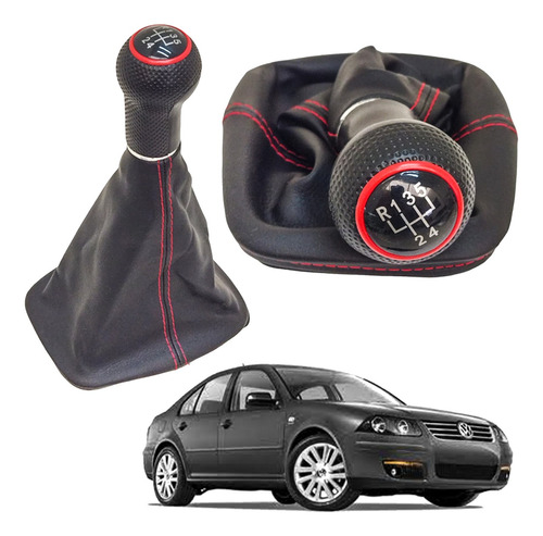 Perilla Con Funda Y Base Jetta A4, Golf A4, Bora Negra/rojo