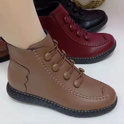 Nuevos Zapatos Mamas De Cuero Suave Y Cálidas Botas Martin