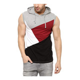 Chaleco Playera Deportivo Con Gorro Sin Mangas Hombre 2229