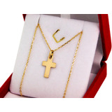 Conjunto Oro 18k Forcet 50 Cm Y Cruz Chica Joyeria Esponda