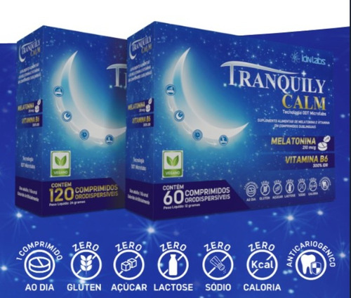 Tranquilycalm Melatonina Sono C/60 Cpr Mastigável Idn Labs Sabor Menta