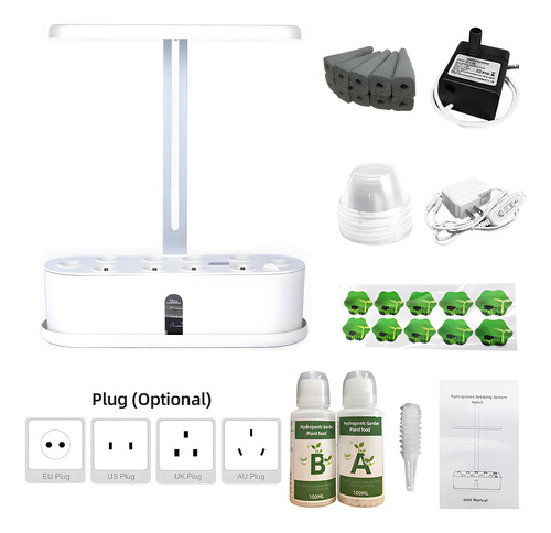 Kit De Jardín Growth Lamp 10 Spectrum, Sistema De Agua Compl