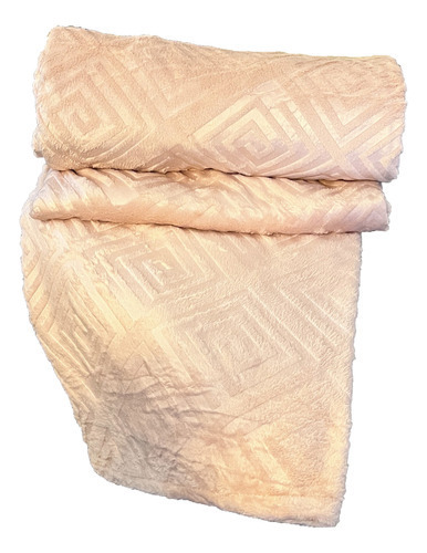 Cobertor Manta Flannel Embossed King Queen Luxo 2,20x2,40 Cor Rosa