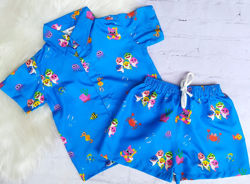 Roupa Baby Shark Menino Conjunto Mauricinho Infantil