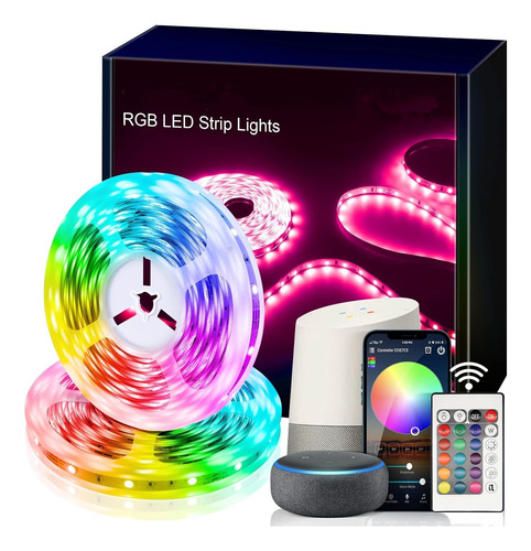 Tira De Luces Led Alexa Luz Rgb 5050 5m Con Control Remoto