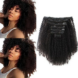 Extensiones De Cabello Afro Rizado De Doble Trama Clip.