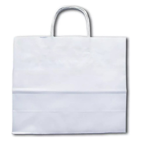 50 Bolsas Papel Blancas Lisas 32x10x30