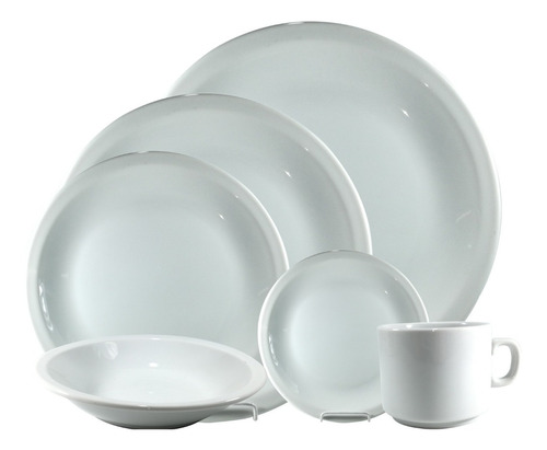 Set Vajilla 24 Piezas Plato Playo Postre Tazas Tsuji 450