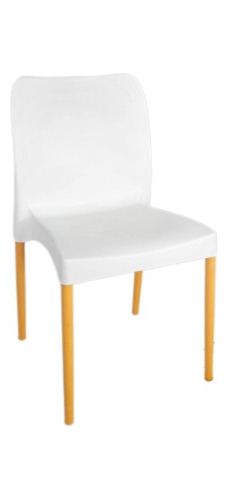 Silla Plastico Mara Patio O Comedor Patas Madera O Cromadas