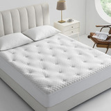 Quietsea Reversible Bamboo King Mattress Pad Memory Foam, Eg